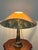 Green Pate De Verre Fabric Shade Table Lamp, 1950s For Sale - Image 8 of 12