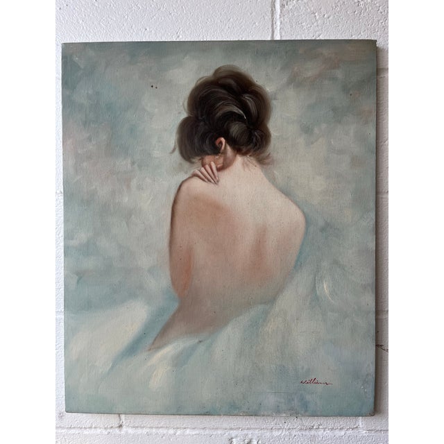 Mid 20th Century Mid-Century Figurative Oil Painting of Female Nude, Signed Williams For Sale - Image 5 of 9
