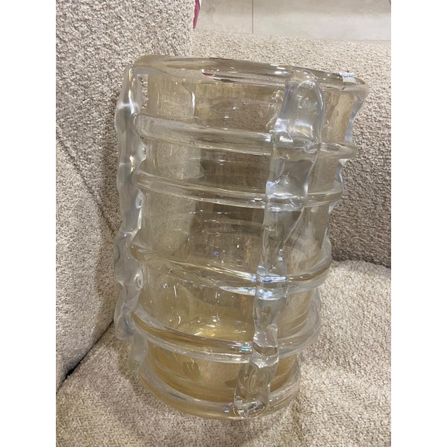 Murano Glass Vase with Pure Gold by Costantini, 1990s For Sale - Image 11 of 12