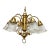 Vintage Solid Brass and Porcelain Chandelier Six Arm Light Fixture Hollywood Regency For Sale
