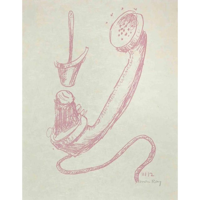The Absolute Real is a lithograph realized by Man Ray in 1964. Hand-singed in pencil by the Artist. Lithograph in Red Ink,...