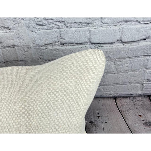 Turkish 16 x 24 Hemp Pillow Turkish Cushion Natural White Pillow Cushion Cover For Sale - Image 3 of 4