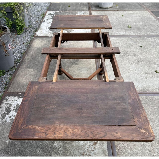 Wood Antique Spanish Revival Refectory Table in Walnut by Tell City Furniture, 1910 For Sale - Image 7 of 10