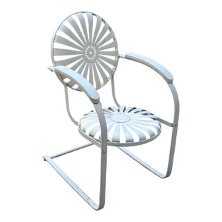 French François Carré Sunburst Garden Rocker Chair For Sale