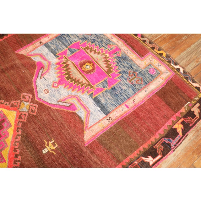 Vintage Zabihi Rug Collection Funky Turkish Gallery Rug - 6'3" x 10'10" For Sale - Image 11 of 12