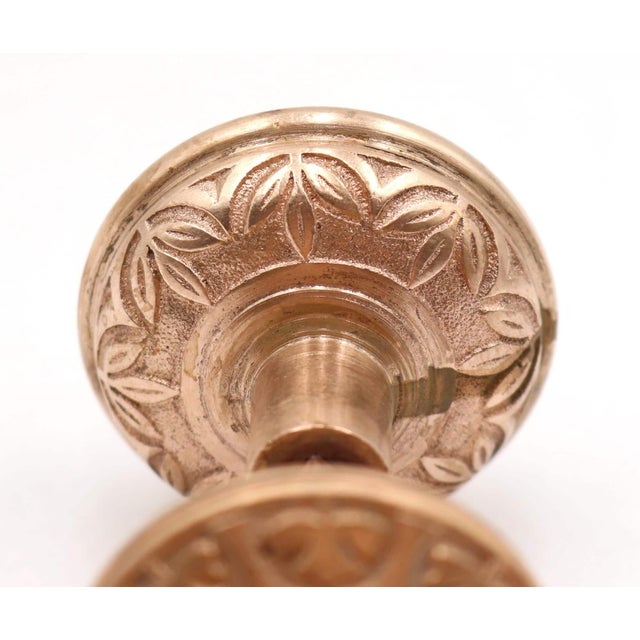 Metal Antique 1870s Polished Brass Vernacular Door Knob Set For Sale - Image 7 of 7