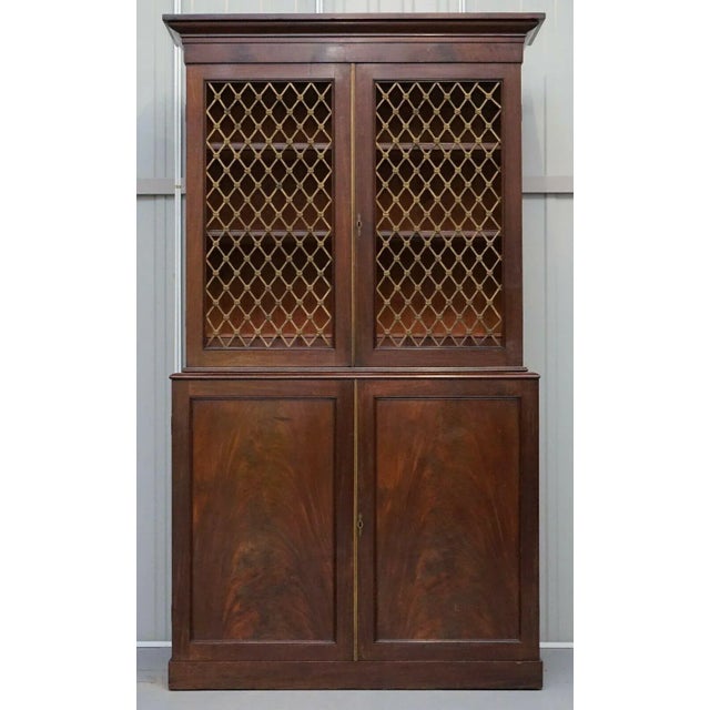 Antique Hardwood and Pierced Bronzed Bookcase, 1800s For Sale - Image 4 of 12