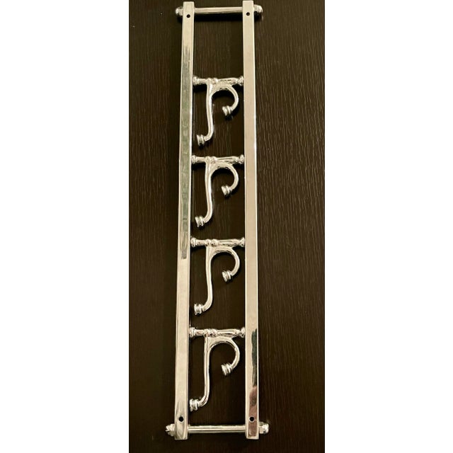 French Art Deco Coat Rack Hanger - Swivel Hooks 1940s, Chrome Plate For Sale - Image 12 of 12