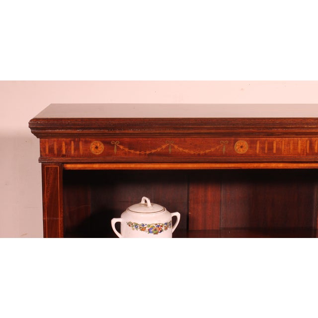 19th Century 19th Century Mahogany and Inlays Open Bookcase For Sale - Image 5 of 14