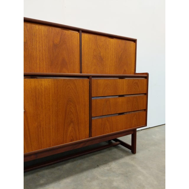 Brown Vintage Mid Century Modern Teak Sideboard For Sale - Image 8 of 10