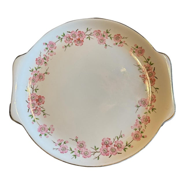 Vintage Serving / Cake Plate Platter - Blossomtime by Salem Pink Flowers 1950’s For Sale