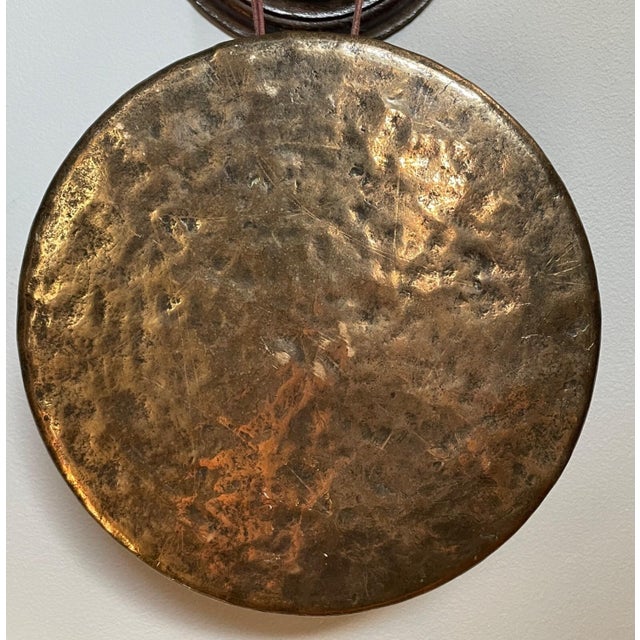 Early 20th Century Antique Heavy Bronze & Wood Deer Head Dinner Gong - Circa 1900 For Sale - Image 5 of 6