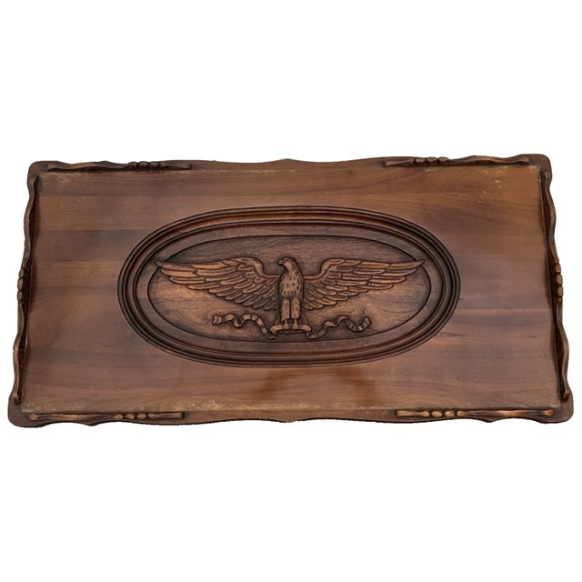 Vintage Cocktail Coffee Table Colonial Revival Carved Eagle Glass Top Cabriole Legs. 36" Wide X 18" Deep X 18" Tall. Very...
