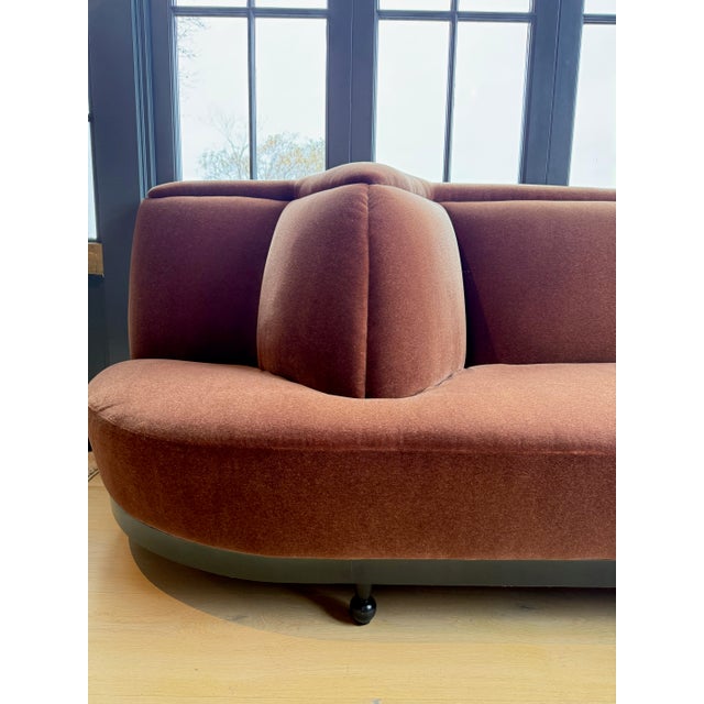 Brown Custom Mohair Velvet Banquette Sectional For Sale - Image 8 of 16