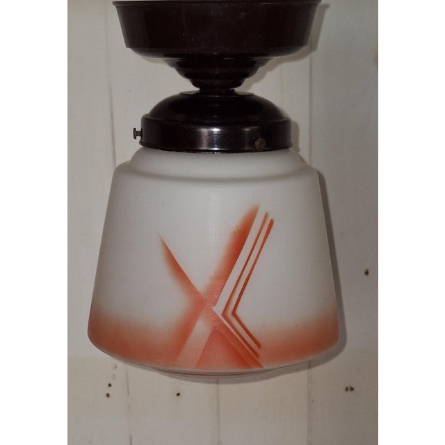 Vintage German Art Deco Ceiling Lamp, 1920s, in Very Good conditions. Designed 1920 to 1949 Up to 250V (Europe/UK...
