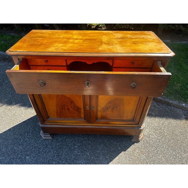 Antique Louis-Philippe Drop-Front Secretaire Desk in Walnut, 1800s For Sale - Image 6 of 18