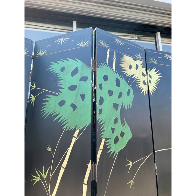 Mid-Century Ming Dynasty Room Divider With Gold Guilt Detailing For Sale - Image 11 of 13