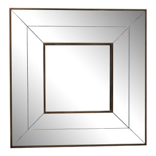 Square Beveled Glass Multi-Layered Wall Mirror For Sale