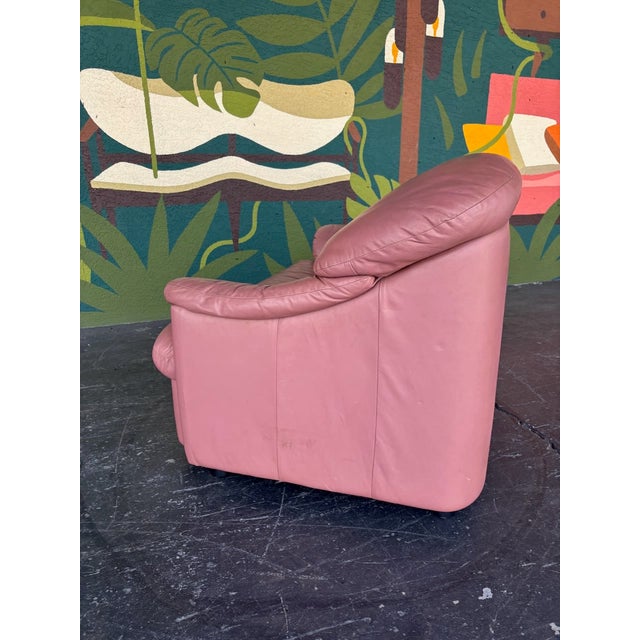 Postmod Pink Leather Loveseat W/ Otto For Sale - Image 14 of 18