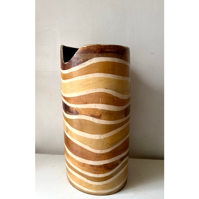 Postmodern Vintage Strata Vase 17” Tall Made in Philippines For Sale - Image 3 of 8