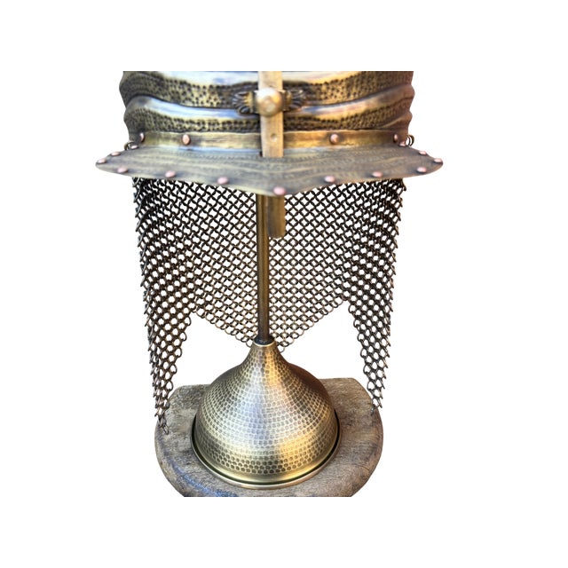Fluted Brass Warrior Helm For Sale - Image 9 of 15