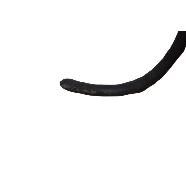 Glass Massive Six-Foot Panther Sculpture, Leather Wrapped, Glass Eyes, 1970s For Sale - Image 7 of 7