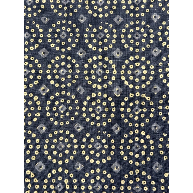 Peter Dunham Sari - Indigo Fabric Linen 8 6/8 Yards For Sale - Image 4 of 4