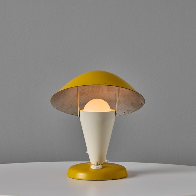 1940s Pair of 1940s Josef Hurka Yellow Adjustable Shade Table Lamps for Napako For Sale - Image 5 of 15