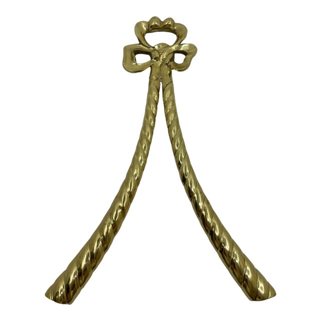 Vintage Brass Bow Decorative Wall Accent For Sale