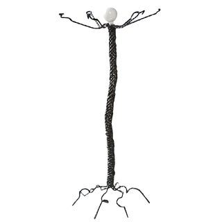 Twisted Steel Rod Floor Lamp For Sale