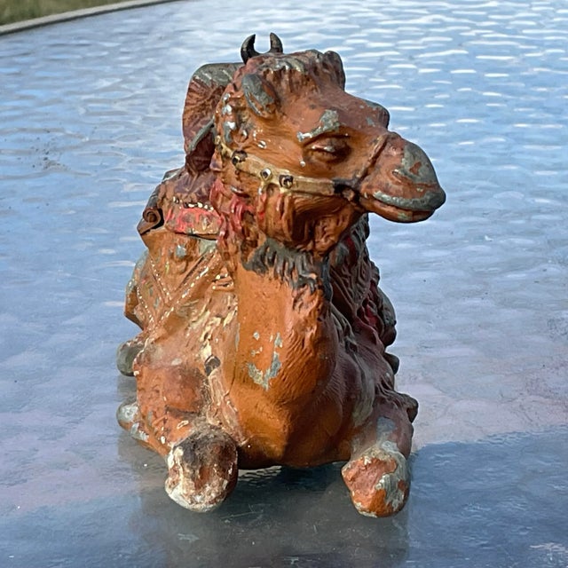 Antique Egyptian Revival Vienna Bronze Camel Inkwell For Sale - Image 4 of 7