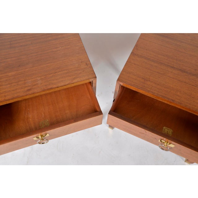 Mid-Century E-Gomme Collector Range Bedside Tables in Walnut and Brass from G Plan, 1960s, Set of 2 For Sale - Image 13 of 18