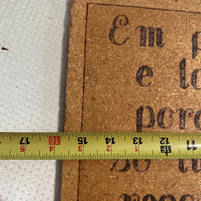 Rustic European Cork Portuguese Psalm Decorative Piece For Sale - Image 3 of 6