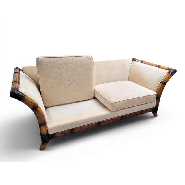 Postmodern Flared Arm Tuxedo Sofa in Textured Velvet For Sale - Image 13 of 17