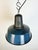 Industrial Blue Enamel Factory Lamp with Cast Iron Top, 1960s For Sale - Image 10 of 18