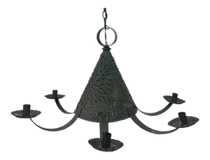 Vintage Pierced Tin “Whalers Style” Chandelier