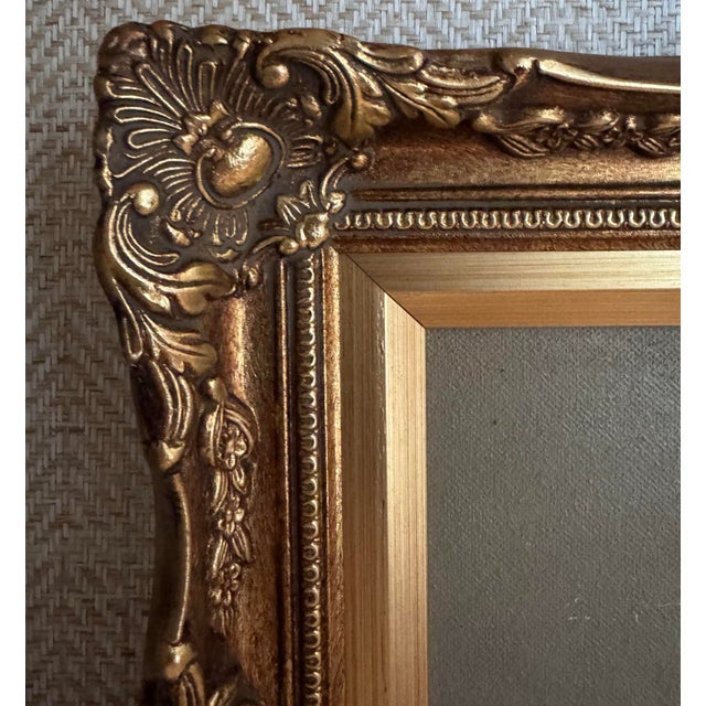Mid-Century Modern Mid-Century Portrait of a Young Girl in Ornate Gilt Frame Mid Size For Sale - Image 3 of 8