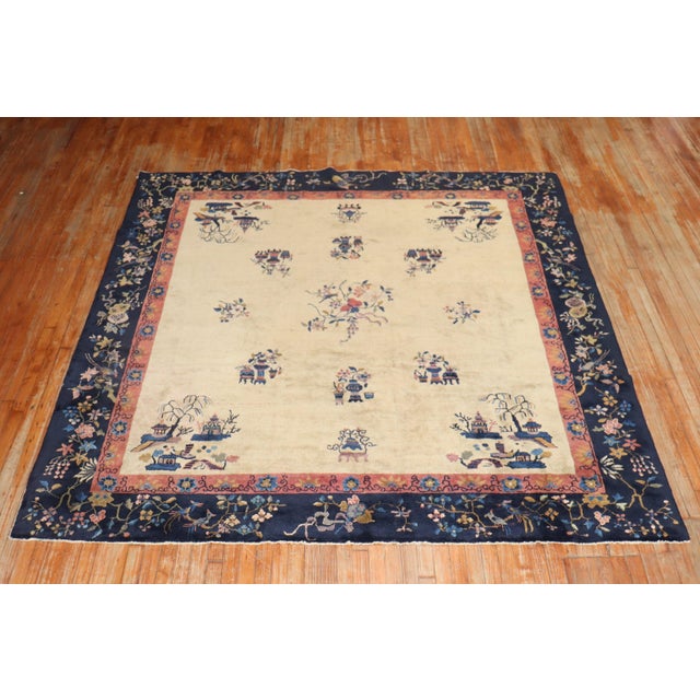 Antique Chinese Square Rug - 8'2" x 8'9" For Sale - Image 14 of 18