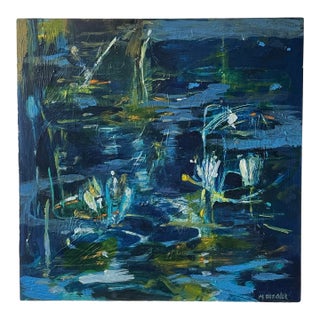 "Under the Ringed Moon" Painted on Cradled Panel For Sale