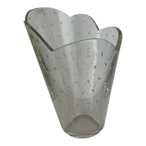 Saint-Louis Mouth Blown and Hand Cut, Scalloped Top Vase