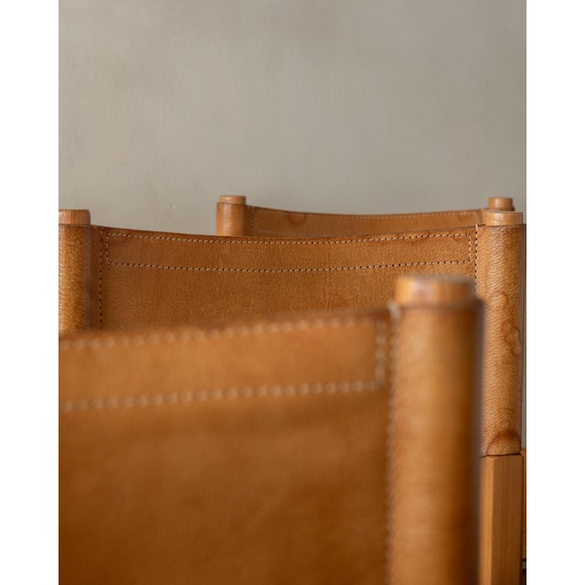 Vintage Kotka Safari Dining Chairs in Pine and Saddle Leather attributed to Tomas Jelinek for Ikea, 1980s, Set of 6 For Sale - Image 12 of 18