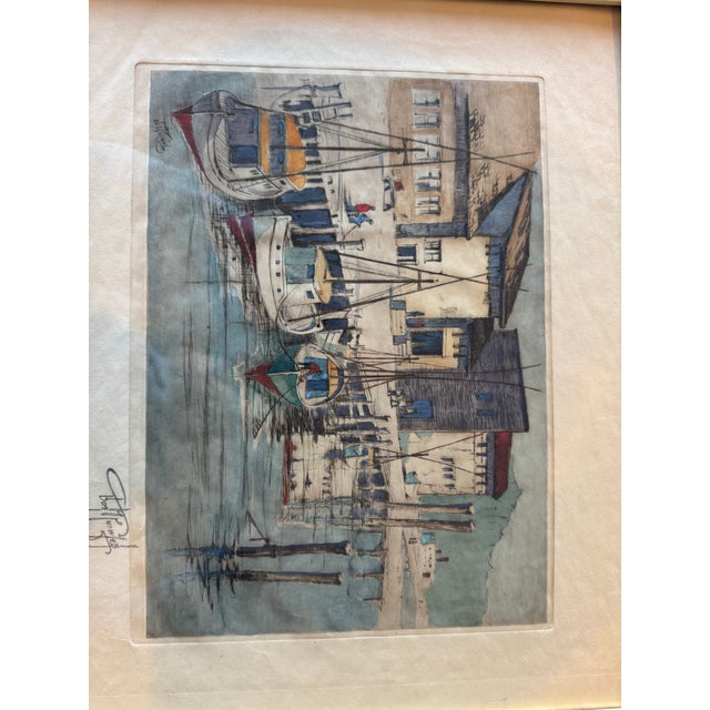 This is an original hand‑printed etching by American artist Joe Knowles (1869–1942) titled “Columbia River Trollers.” It...