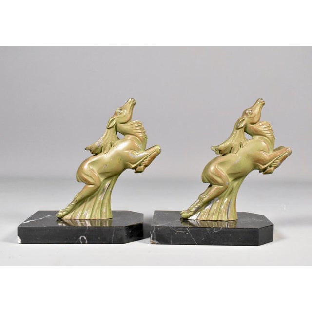 Metal Pair of Art Deco Ibex Bookends, 1930s For Sale - Image 7 of 16