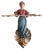 Rustic European 1900s Wood Carved Circus Wagon or Organ Music Banner Woman For Sale - Image 3 of 5