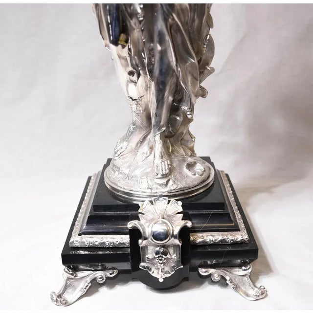 Red Silver Bronze Candleholders by Gregoire Figurines, Set of 2 For Sale - Image 8 of 11