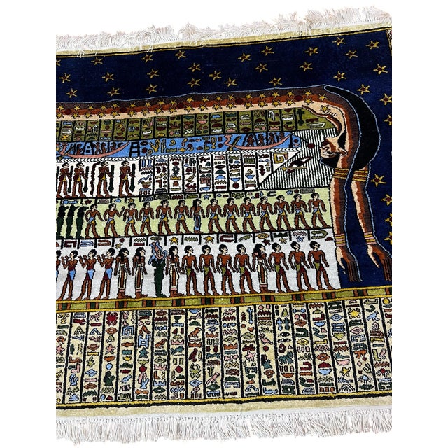 Textile Handmade Silk Egyption Tapestry Area Rug For Sale - Image 7 of 12