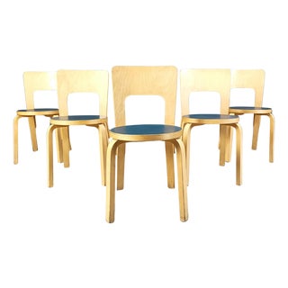 Model 66 Dining Chairs attributed to Alvar Aalto for Artek, 1960s, Set of 5 For Sale