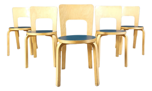 Model 66 Dining Chairs attributed to Alvar Aalto for Artek, 1960s, Set of 5