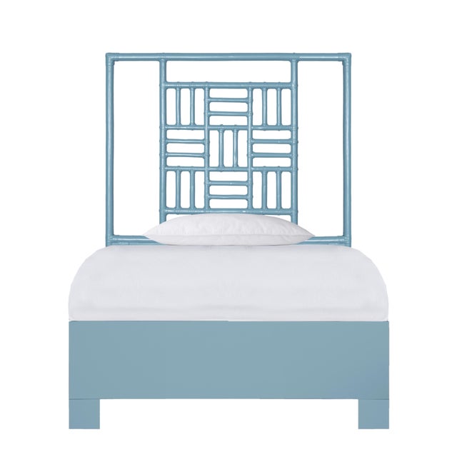 Finn Platform Bed Twin Extra Long - Pool Blue For Sale - Image 12 of 12