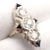 Mid 20th Century Vintage Estate White Gold Diamond Sapphire Art Deco Ring, Size 7 For Sale - Image 5 of 11